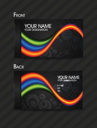 動的な色のビジネス カード テンプレート ベクトル