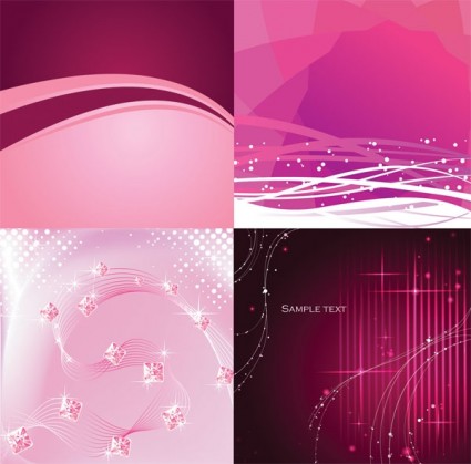 Динамические линии розовый и фиолетовый фон вектора