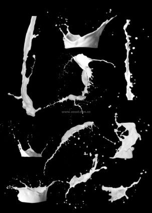 動的なミルク液体 psd の高精細画像のシリーズ