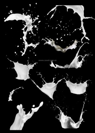 動的なミルク液体 psd の高精細画像のシリーズ