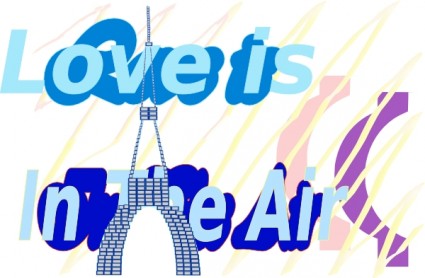 e-Karte Liebe liegt in der Luft-la tour Eiffel Turm aug ClipArt