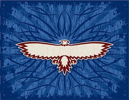 Eagle totem e sfondo vettoriale bella