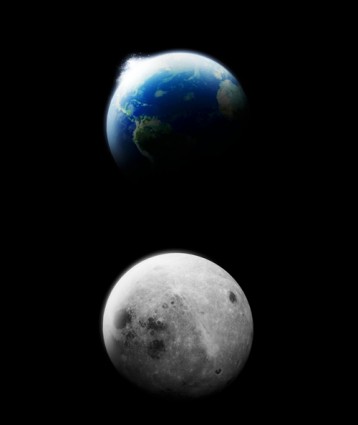 Earth And Moonpsd Layered