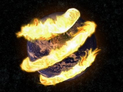 Earth On Fire Wallpaper Photo Manipulated Nature