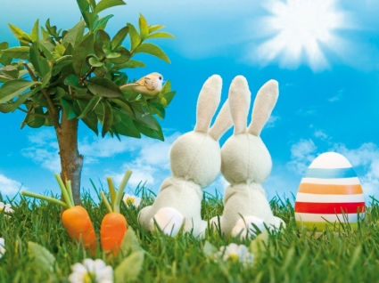 กระต่ายอีสเตอร์วอลล์เปเปอร์วันหยุดเทศกาลอีสเตอร์