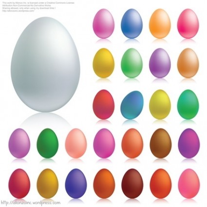 conjunto de huevos de Pascua