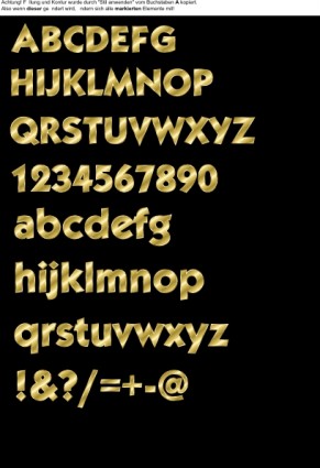 Effekt Buchstaben Alphabet gold ClipArt