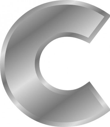 effetto lettere c di ClipArt alfabeto argento