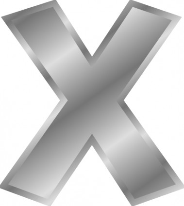 alfabeto de letras efecto plata x clip art