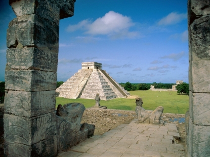 El castillo chichen itza fond d'écran world de Mexique