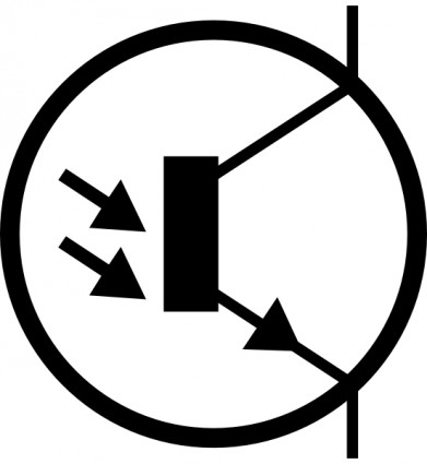 Electronic phototransistor npn circuit symbole clip art