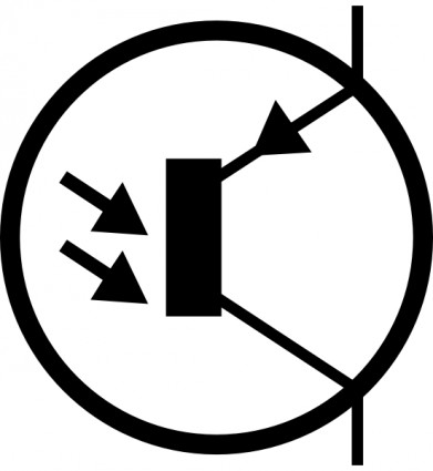 Electronic phototransistor circuit pnp symbole clip art
