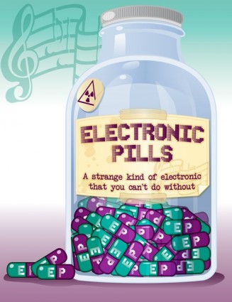 botella de píldoras electrónicos
