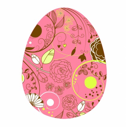 Elegant Floral Eggs Vector
