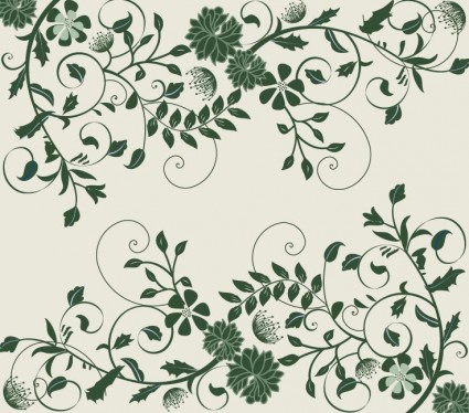 gráfico de vetor elegante fundo floral verde