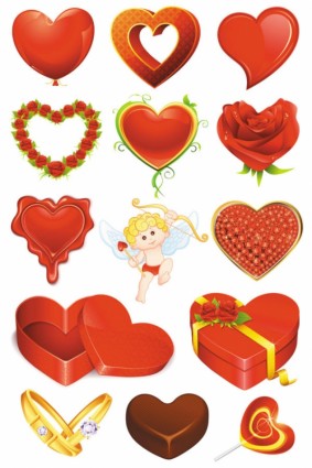 Elements Of Romantic Valentine39s Day Vector
