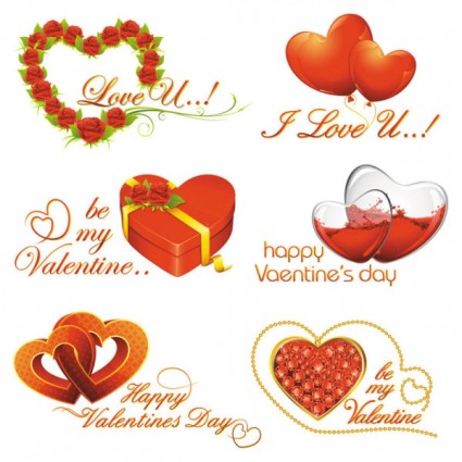 Elemente der romantischen valentine39s Tag-Vektor