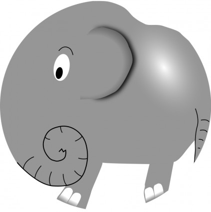 elefante engraçado dos desenhos animados pouco