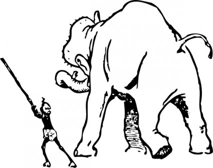 elefante Obtém um whacking clip-art