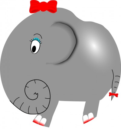 elefante menina engraçada dos desenhos animados pouco