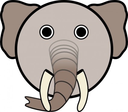 Gajah dengan wajah bulat clip art