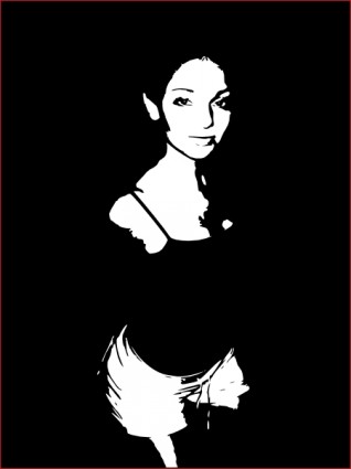 elfique girl silhouette clip art