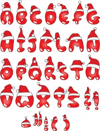 Inggris Natal vektor kartun font
