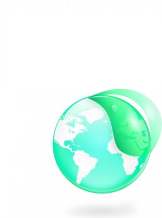 eco ambientali globo foglia icona ClipArt