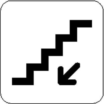 schody ruchome w dół planszy wektor znak