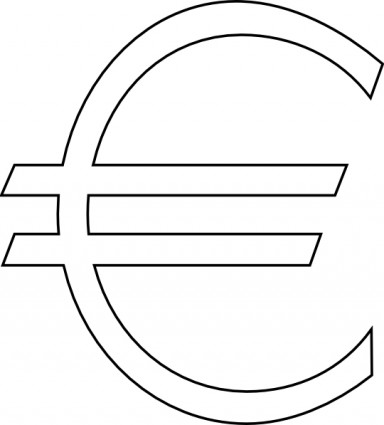 Euro tanda garis besar clip art