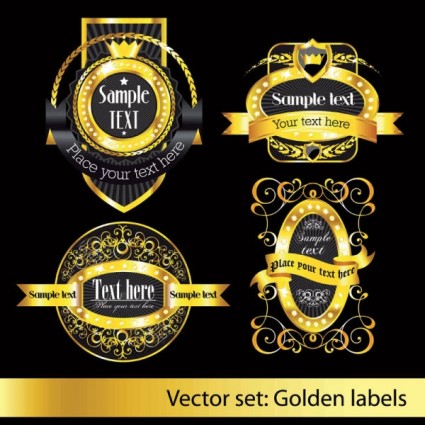 pola klasik Eropa label vektor