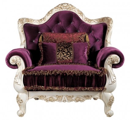 sofá magnífico europeo solo asiento patrón bellamente tallada