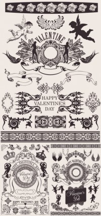 Europäische wunderschöne Valentine Day Thema klassische Spitze Muster Vektor