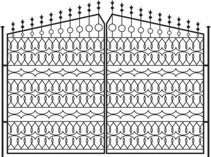 clôture en fer style européen modèle vector