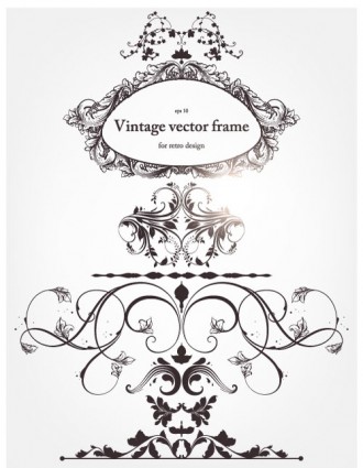 Europeanstyle Floral Border And Decorations Vector