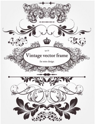 Europeanstyle Floral Border And Decorations Vector