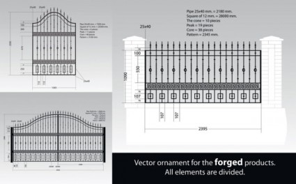 Europeanstyle Iron Fence Vector