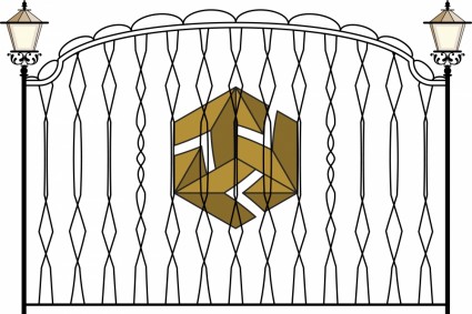 Europeanstyle Iron Gate Pattern Vector