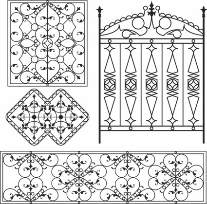 Europeanstyle vector de patrón de puerta de hierro