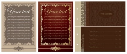 Europeanstyle Lace Pattern Vector Menu Templates
