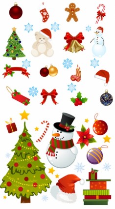 Exquisite Cartoon Christmas Ornaments Vector