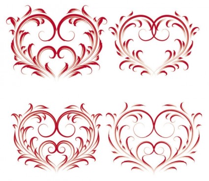 Exquisite Heartshaped Pattern Vector