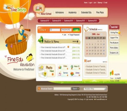 indah Korea psd format pendidikan website template