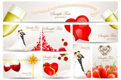 Exquisite Wedding Greeting Card Vector