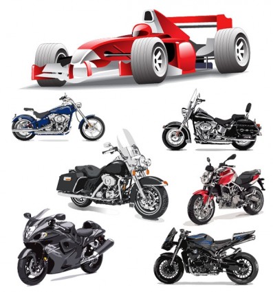 F1 Formula One Racing And Motorcycle Vector
