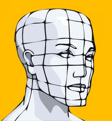 muka manusia dengan lengkung garis clip art