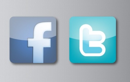 Facebook và twitter biểu tượng