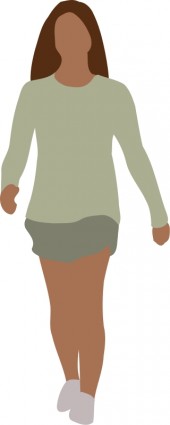 mulher sem rosto andando