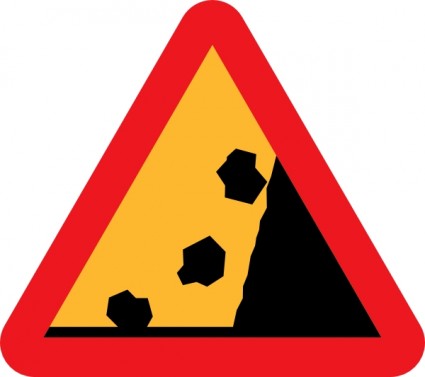 rochas caindo de rhs roadsign clip-art