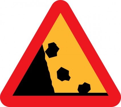 caindo pedras estrada sinal clip-art